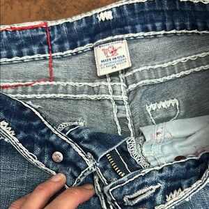 True Religion Distressed Blue Women's Jeans - low waist